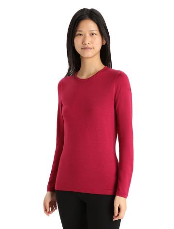 Icebreaker Merino 260 Tech Long Sleeve Crewe Thermal Top Naisten Base Layers Pinkki | FI 1921ZUTG